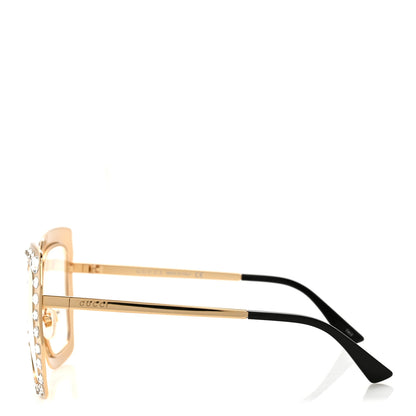 Gucci Metal Acetate Crystal Oversize GG0115S Eyeglasses Gold 3 of 10