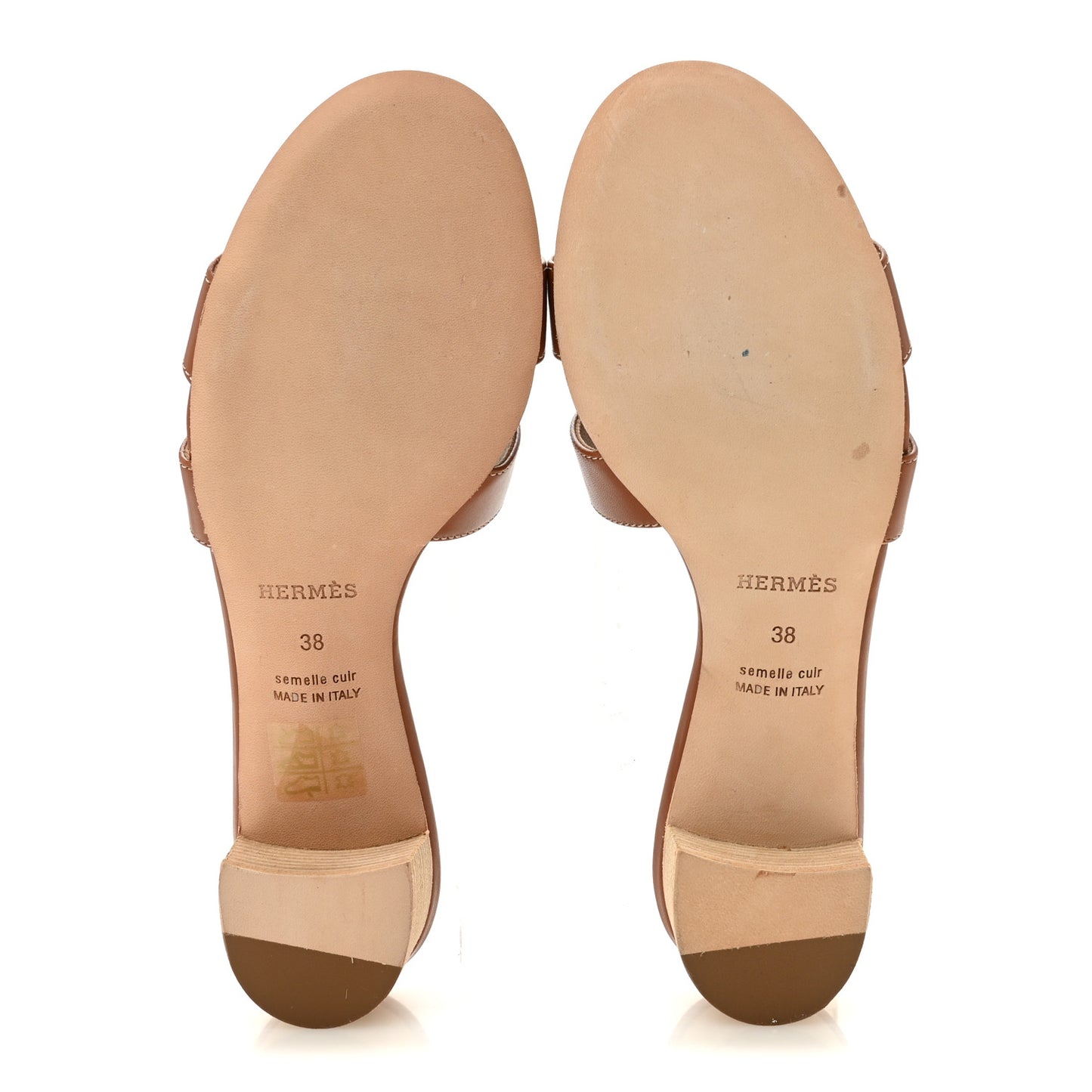 Calfskin Oasis Sandals 38 Gold