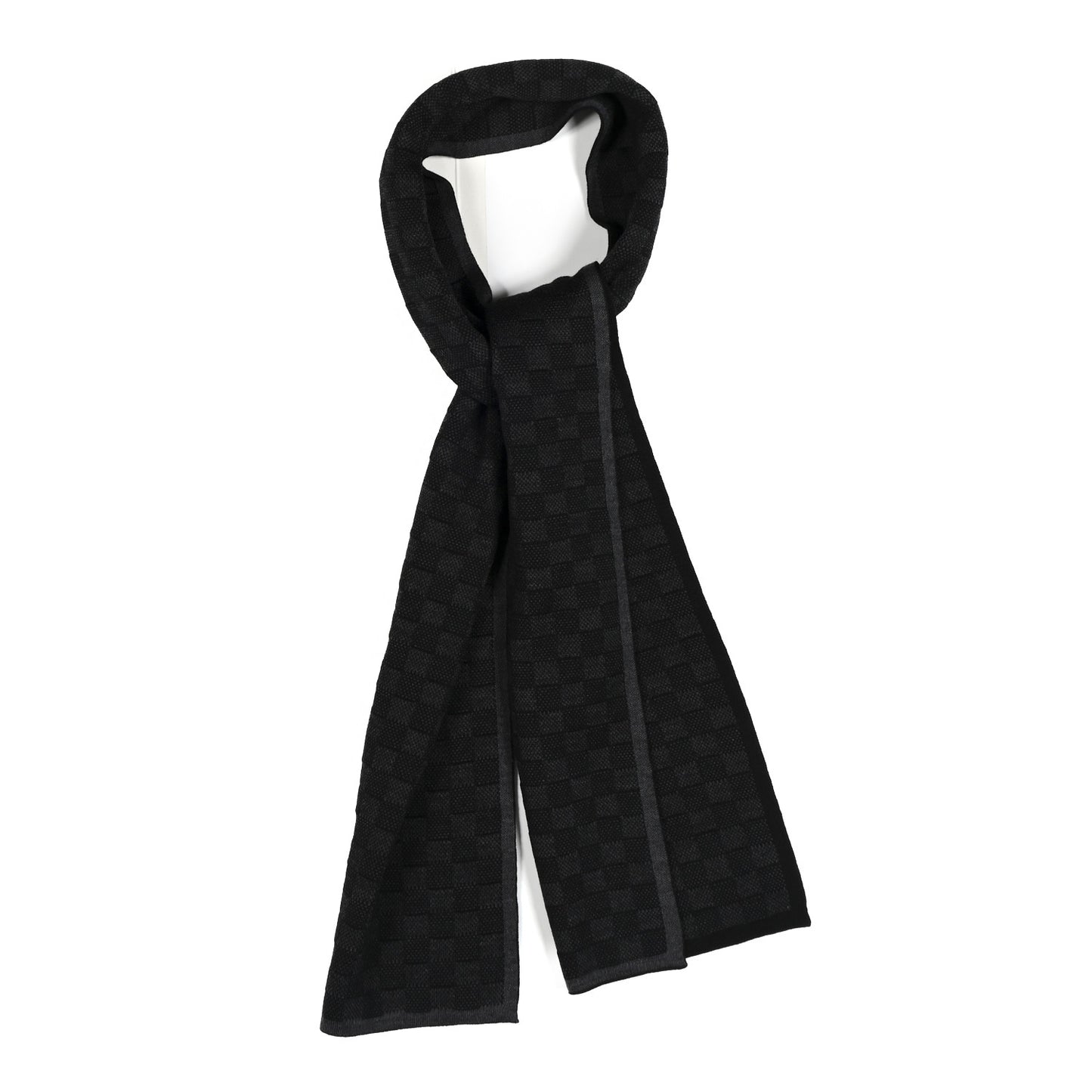Wool Neo Petit Damier Scarf Anthracite