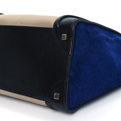 Celine Elephant Calfskin Suede Mini Tri-Color Luggage Sand 9 of 14