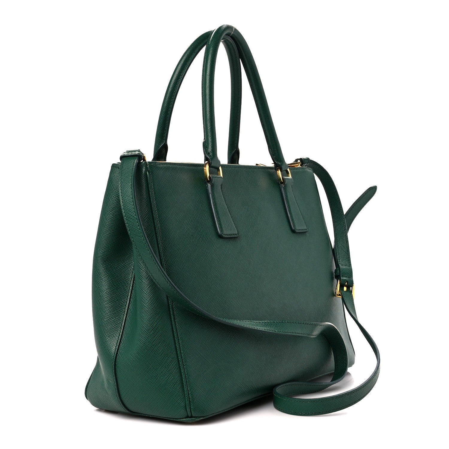Prada Saffiano Medium Galleria Double Zip Tote Biliardo 3 of 11