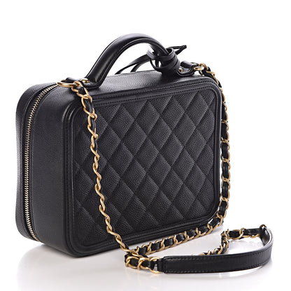 Chanel Caviar Quilted Medium CC Filigree Vanity Case Black 3 of 11