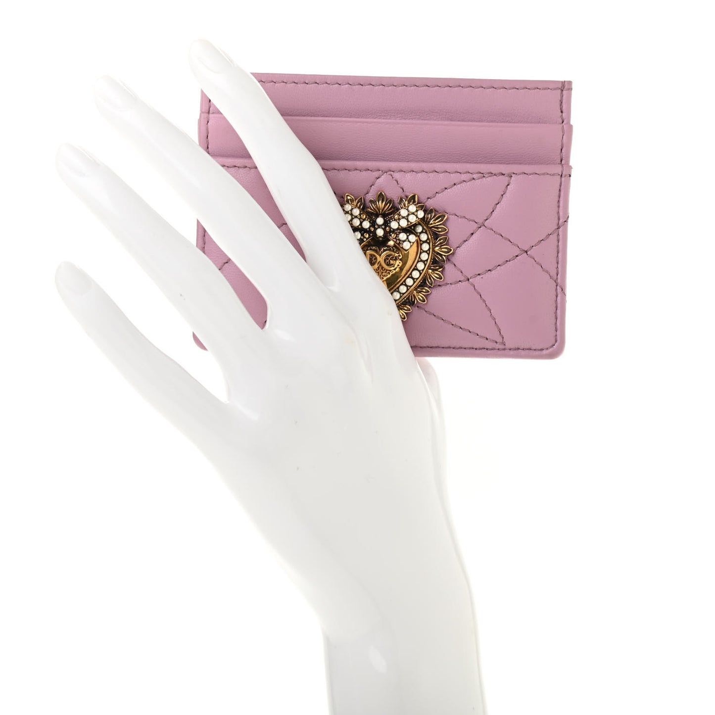 Nappa Matelasse Devotion Card Holder Pink