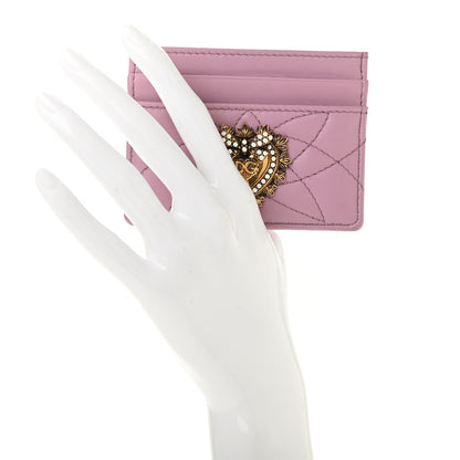 Dolce & Gabbana Nappa Matelasse Devotion Card Holder Pink 2 of 7