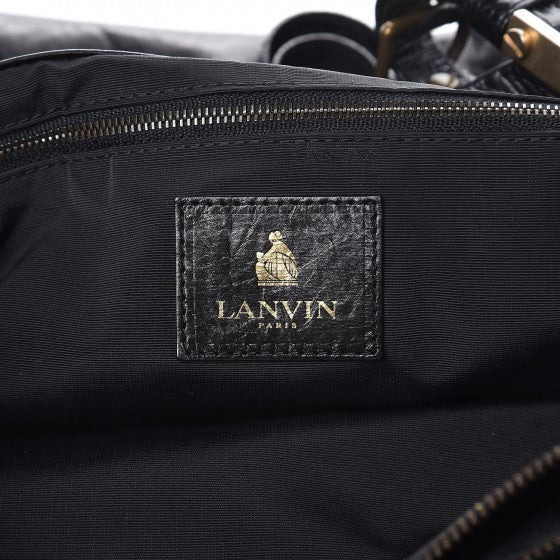 Crinkled Lambskin Tote Black