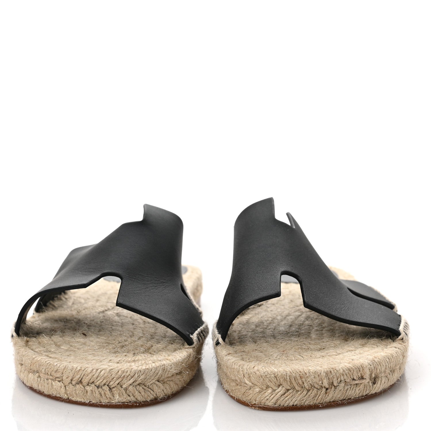 Hermes Calfskin Mens Antigua Espadrille Sandals 42 Black 2 of 8