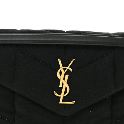 Saint Laurent Wool Jersey Quilted Medium Loulou Puffer Monogram Chain Black 8 of 10