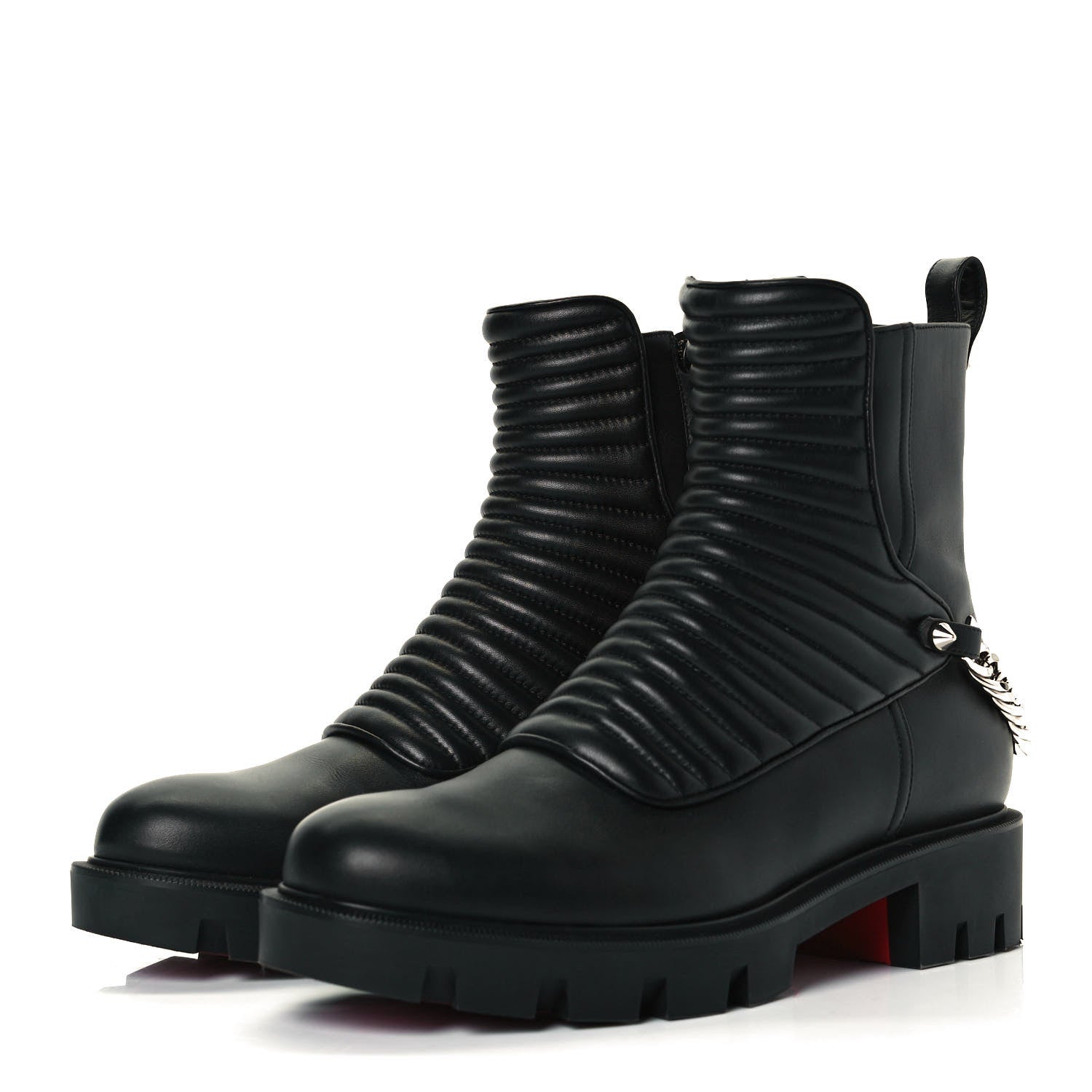 Christian Louboutin Calfskin Maddic Max Flat Boots 39.5 Black 2 of 8
