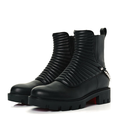 Christian Louboutin Calfskin Maddic Max Flat Boots 39.5 Black 2 of 8