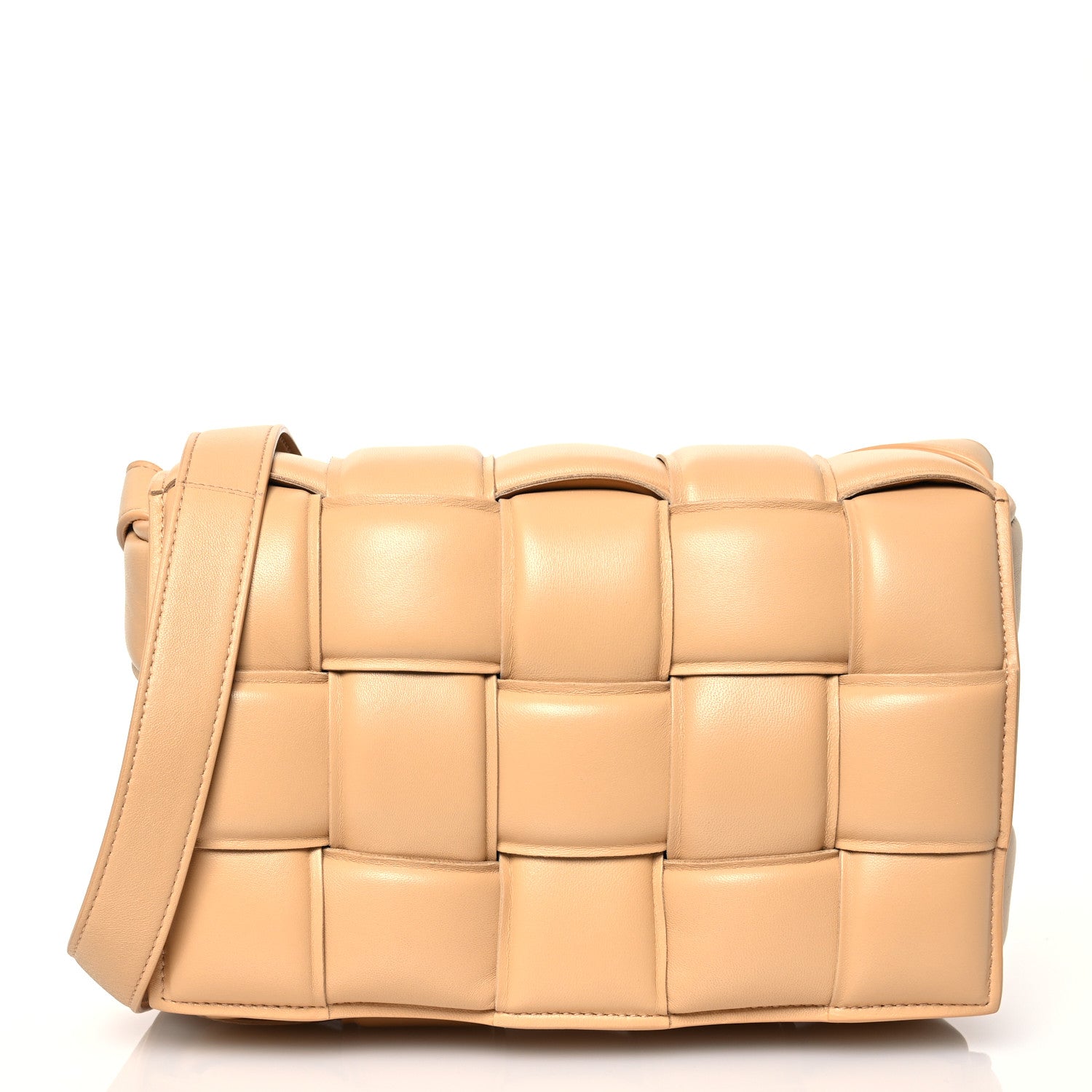 Bottega Veneta Nappa Maxi Intreccio Padded Cassette Crossbody Bag Almond 1 of 11
