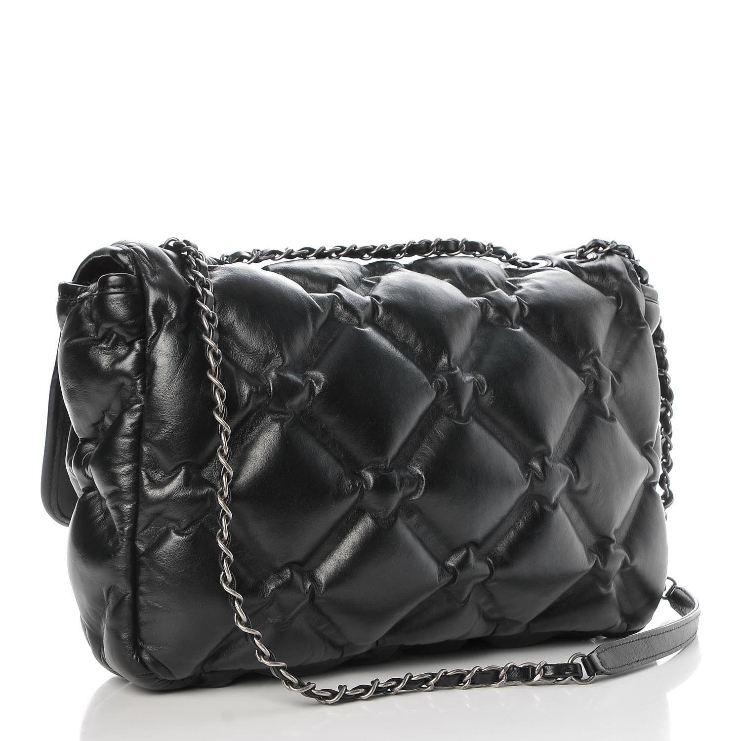Chanel Calfskin Quilted Large Chesterfield Flap Black 4 of 12