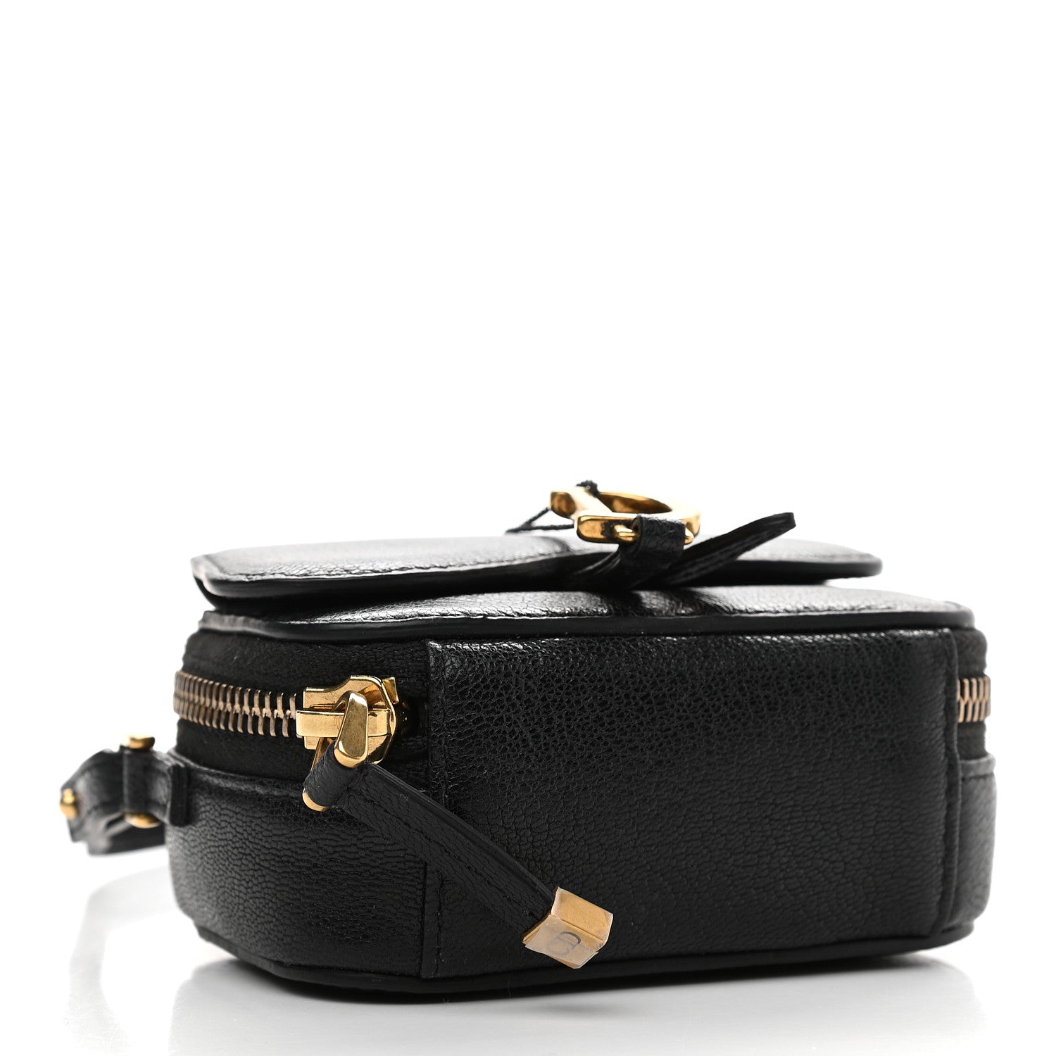 Christian Dior Goatskin Mini Saddle Shoulder Strap Pouch Black 4 of 8