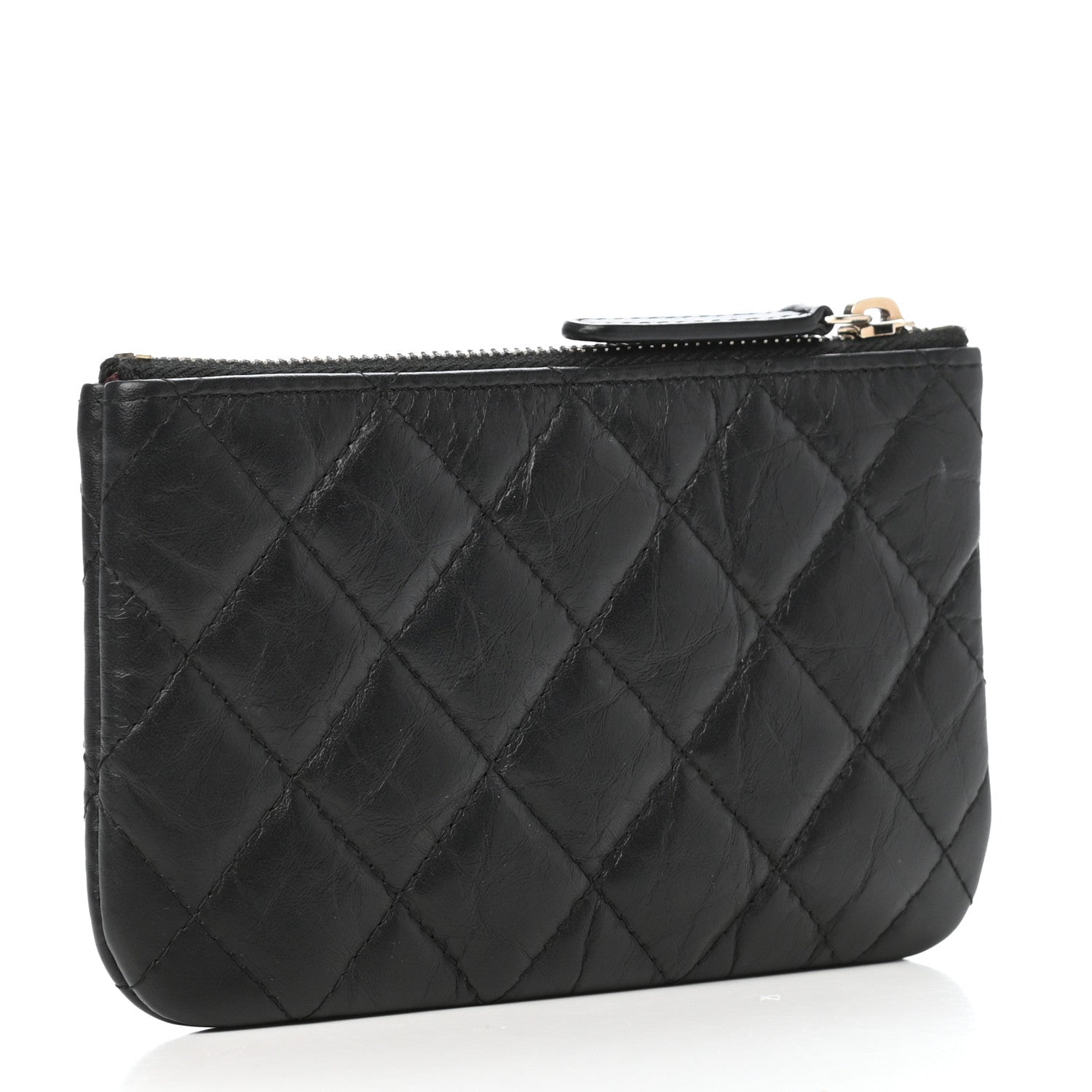 Chanel Aged Calfskin Charm Quilted Small Reissue Cosmetic Case Black 3 of 7