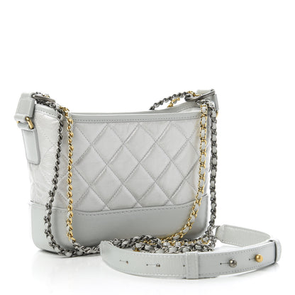 Chanel Aged Calfskin Quilted Small Gabrielle Hobo Grey 3 of 11