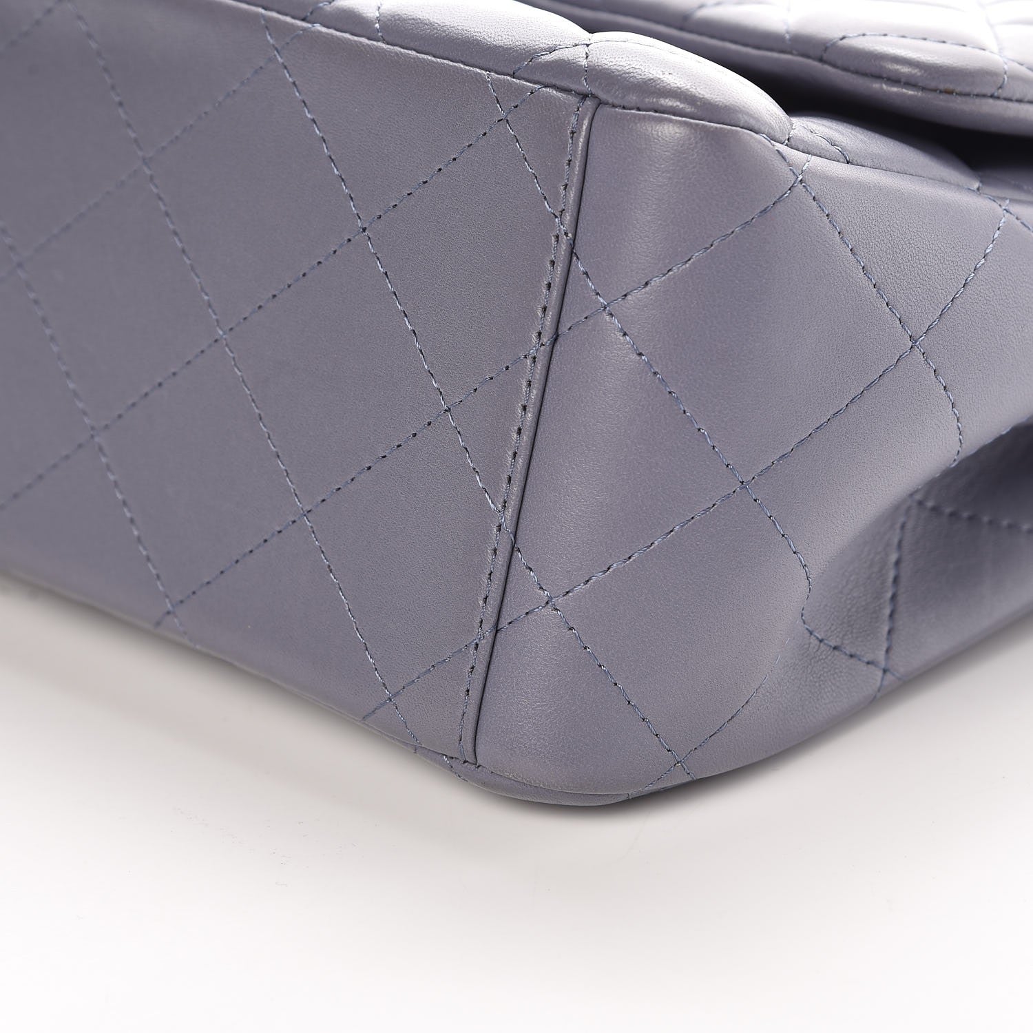 Chanel Lambskin Quilted Maxi Double Flap Grey 11 of 12