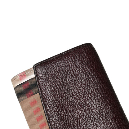 Burberry Grainy Calfskin House Check Continental Wallet Mahogany Red 10 of 10
