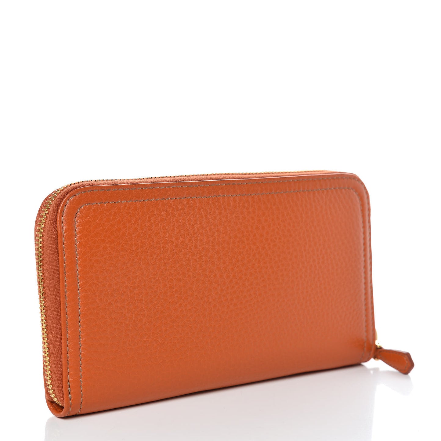 Vitello Daino Zip Around Wallet Papaya