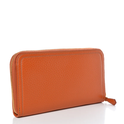 Prada Vitello Daino Zip Around Wallet Papaya 3 of 10
