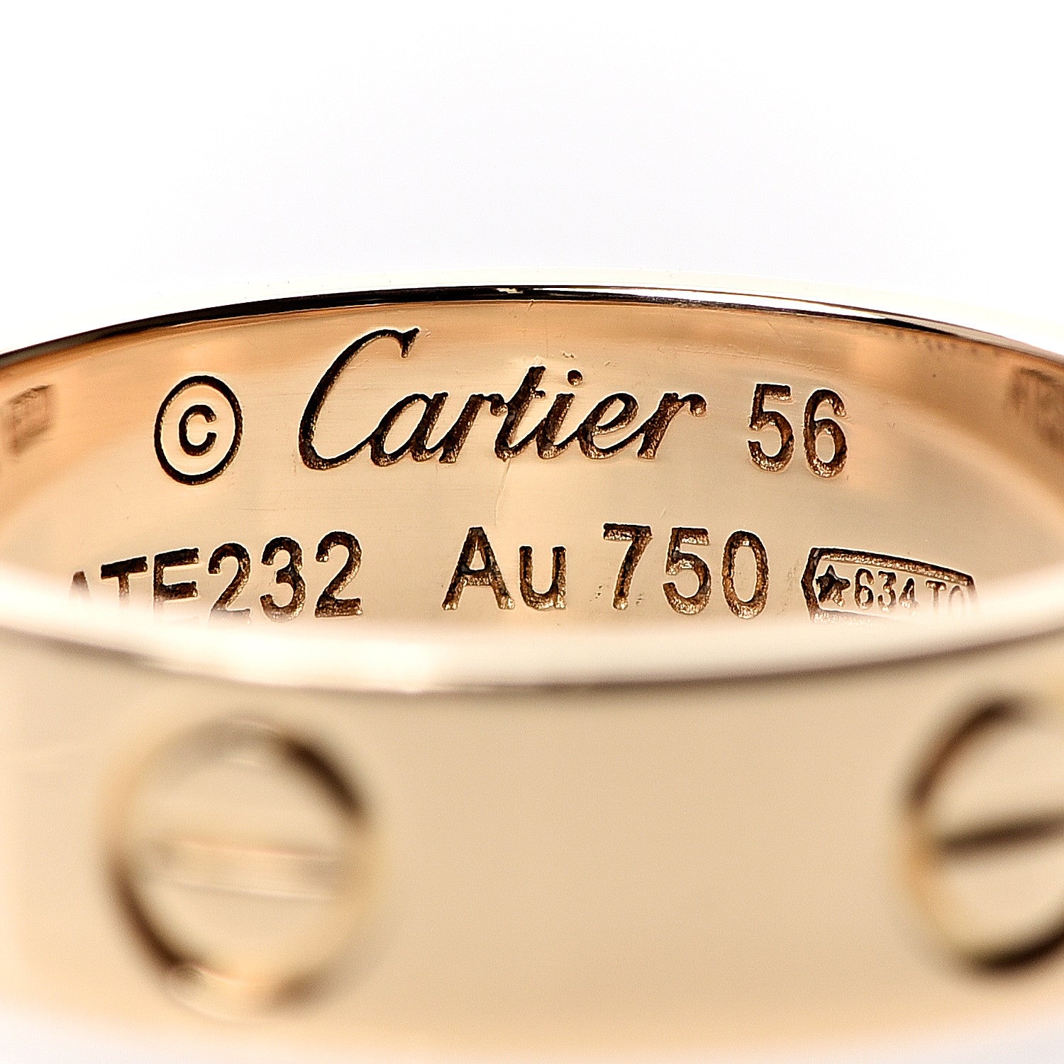 Cartier 18K Yellow Gold 5.5mm LOVE Ring 56 7.5 3 of 5