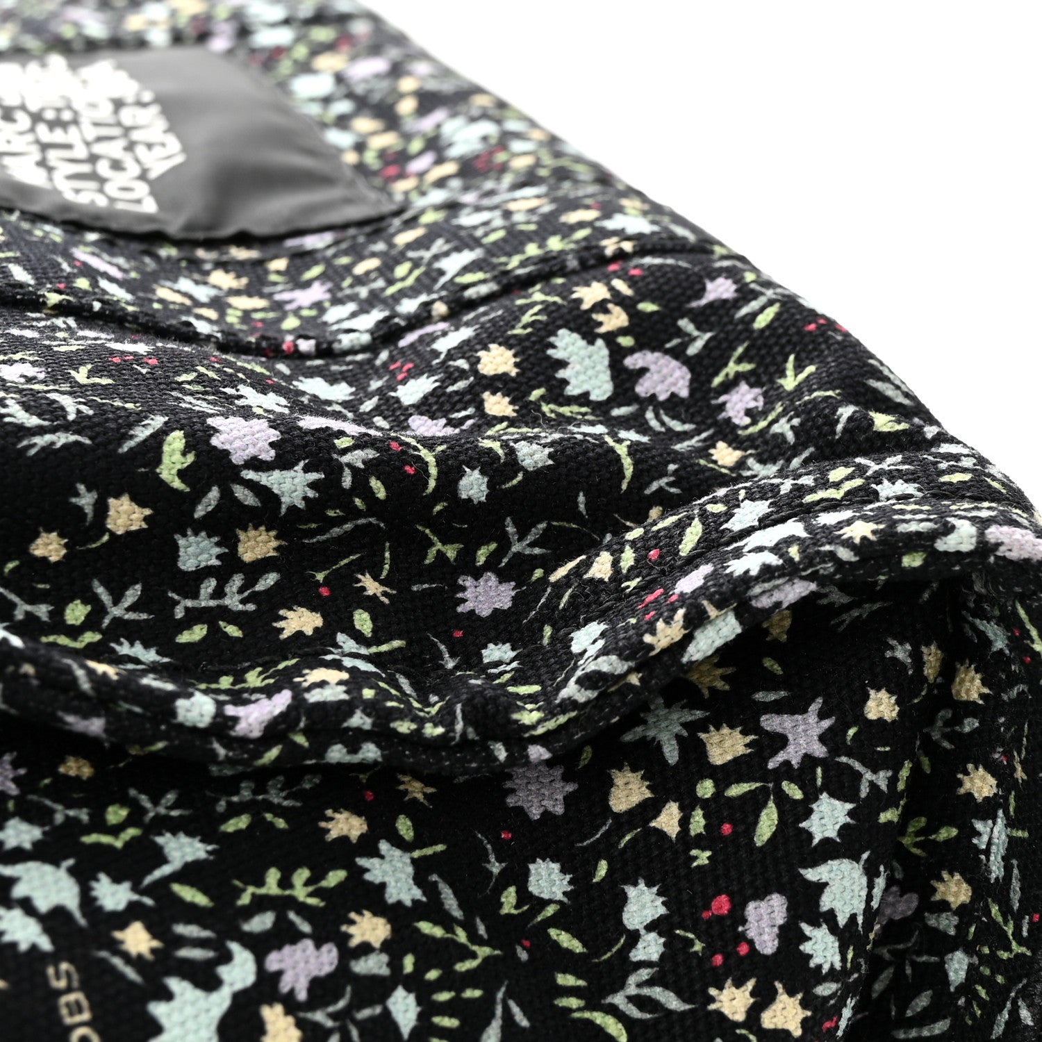 Marc Jacobs Cotton Canvas Floral Print Medium The Traveler Tote Bag Black 11 of 11