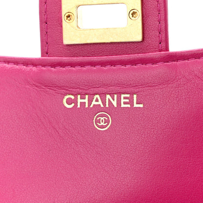 Chanel Aged Calfskin Quilted 2.55 Reissue Phone Holder With Chain Fuchsia 7 of 13