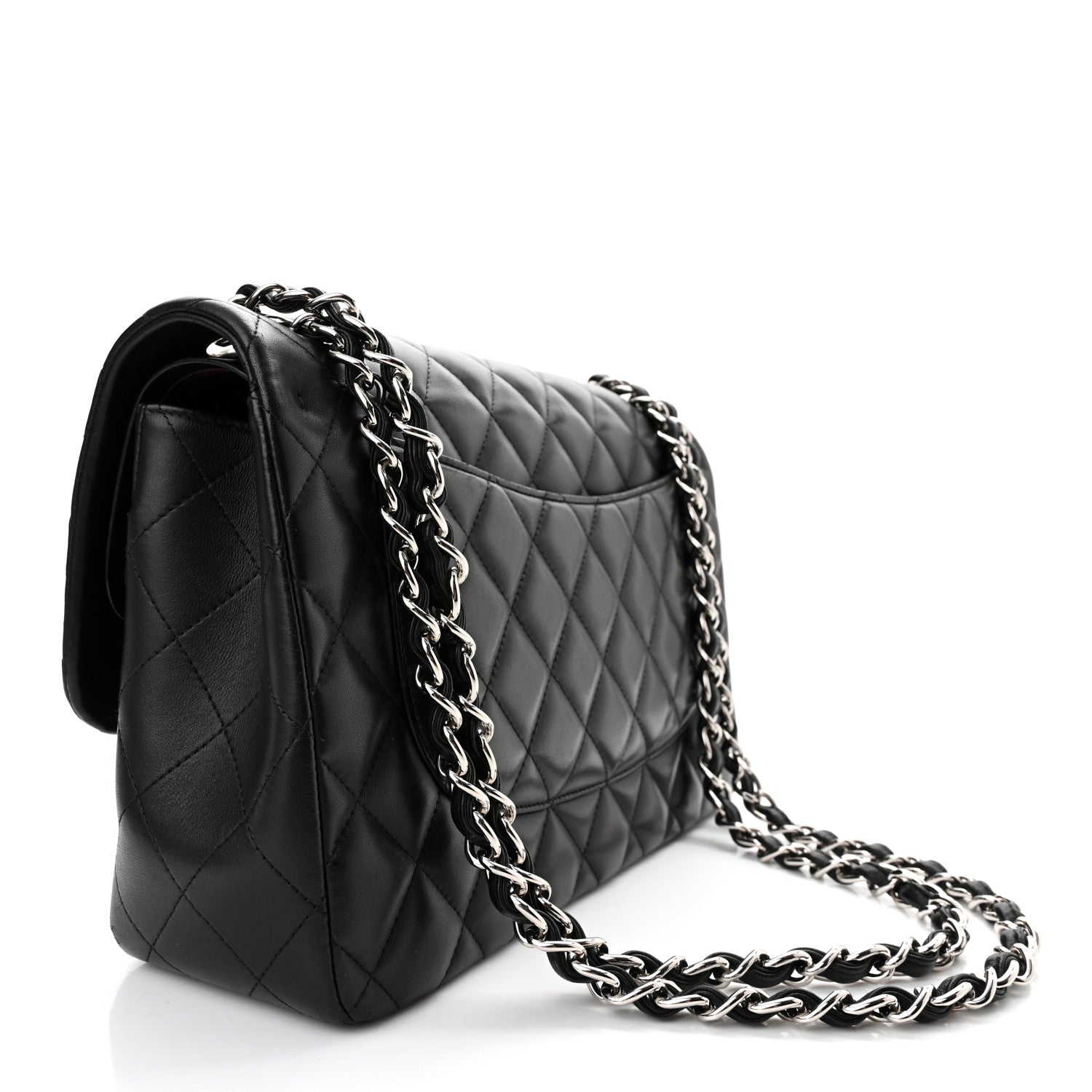Chanel Lambskin Quilted Jumbo Double Flap Black 3 of 10