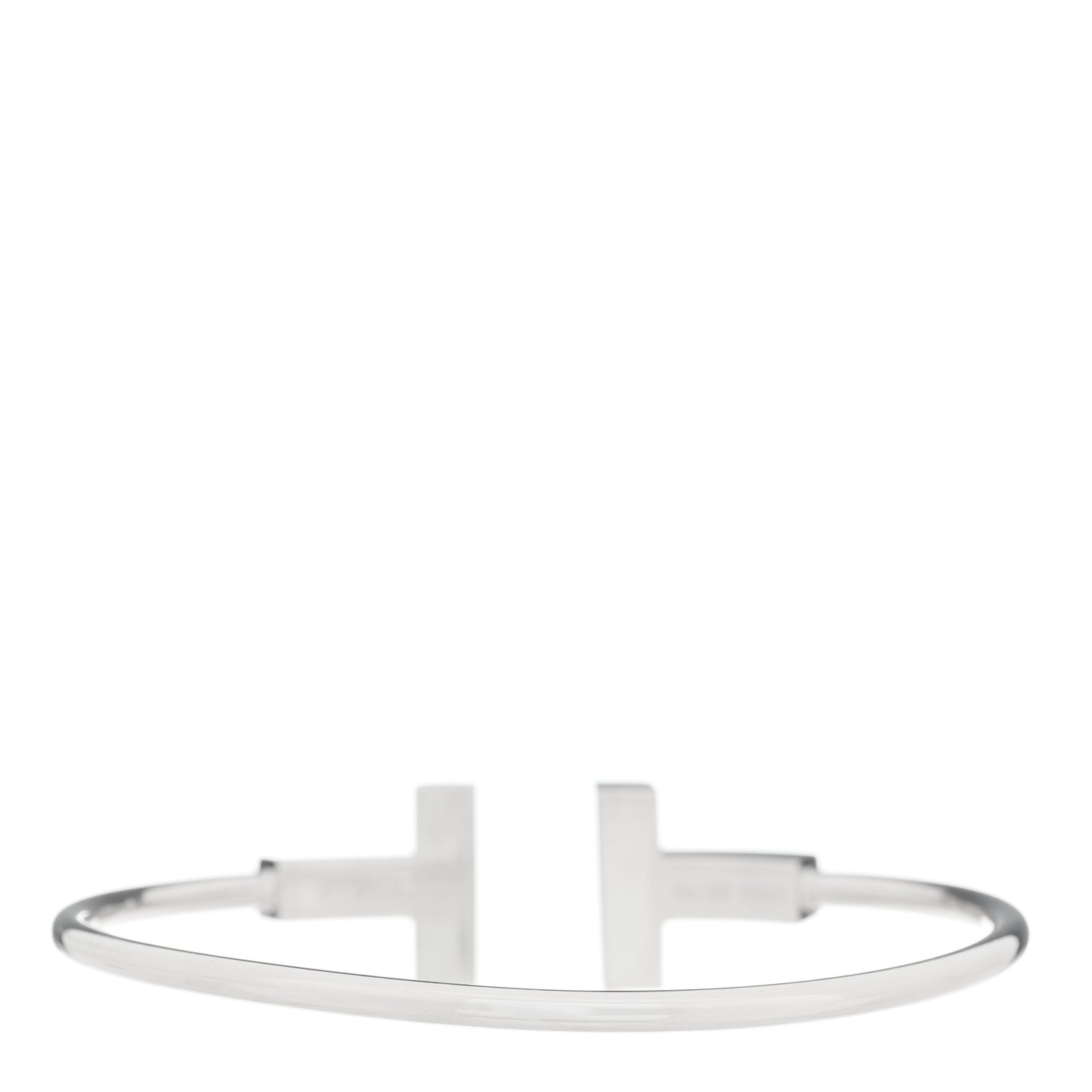 18K White Gold T Wide Wire Bracelet