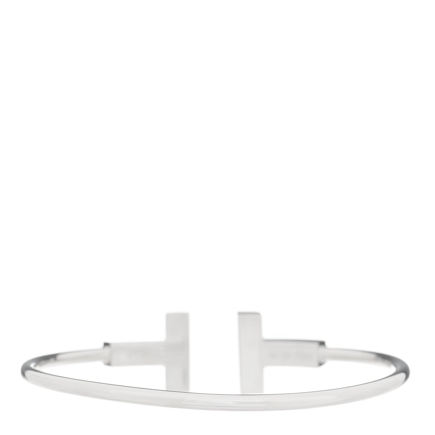 Tiffany 18K White Gold T Wide Wire Bracelet 2 of 5