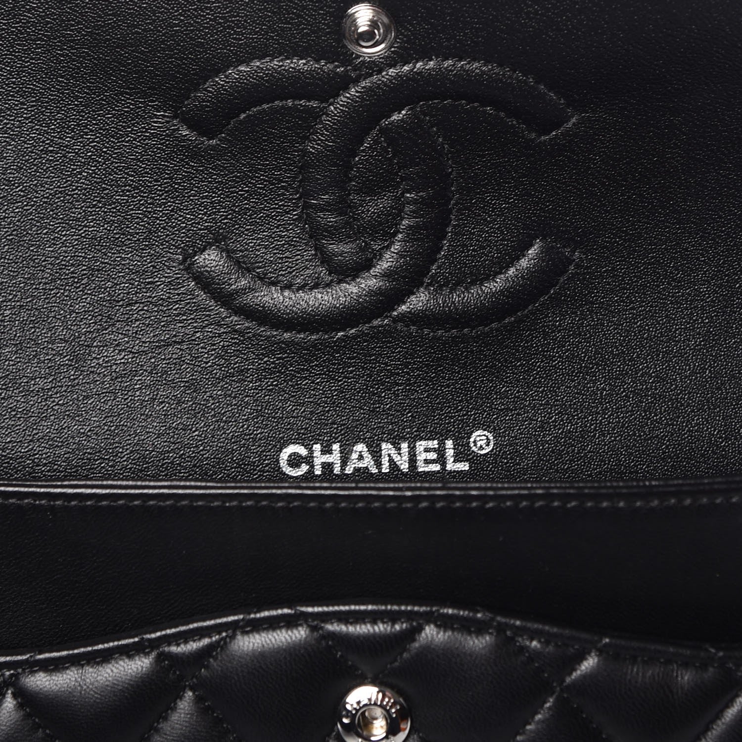 Chanel Lambskin Quilted Medium Double Flap Black 7 of 12