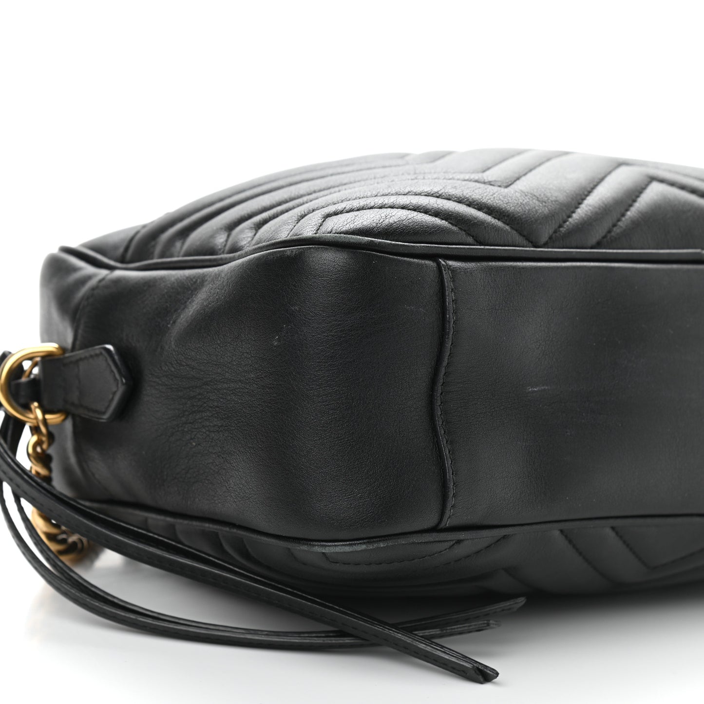 Calfskin Matelasse Medium GG Marmont Chain Shoulder Bag Black