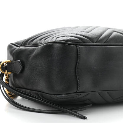 Gucci Calfskin Matelasse Medium GG Marmont Chain Shoulder Bag Black 8 of 9