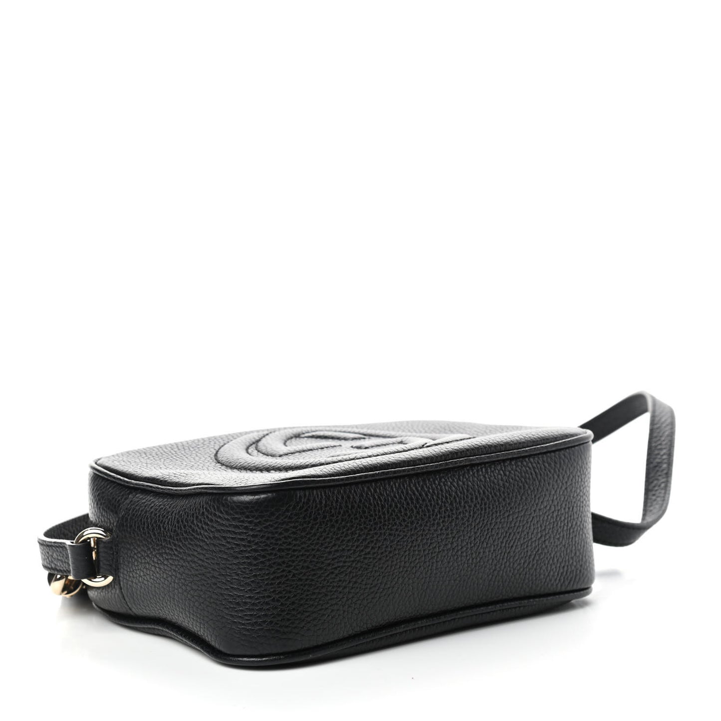 Pebbled Calfskin Small Soho Disco Bag Black