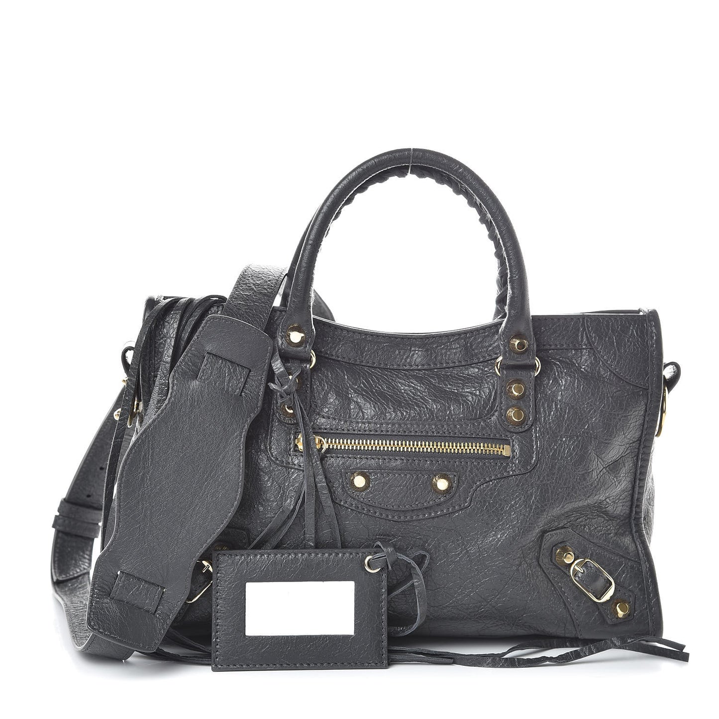 Agneau Classic Gold Hardware S City Gris Fossile