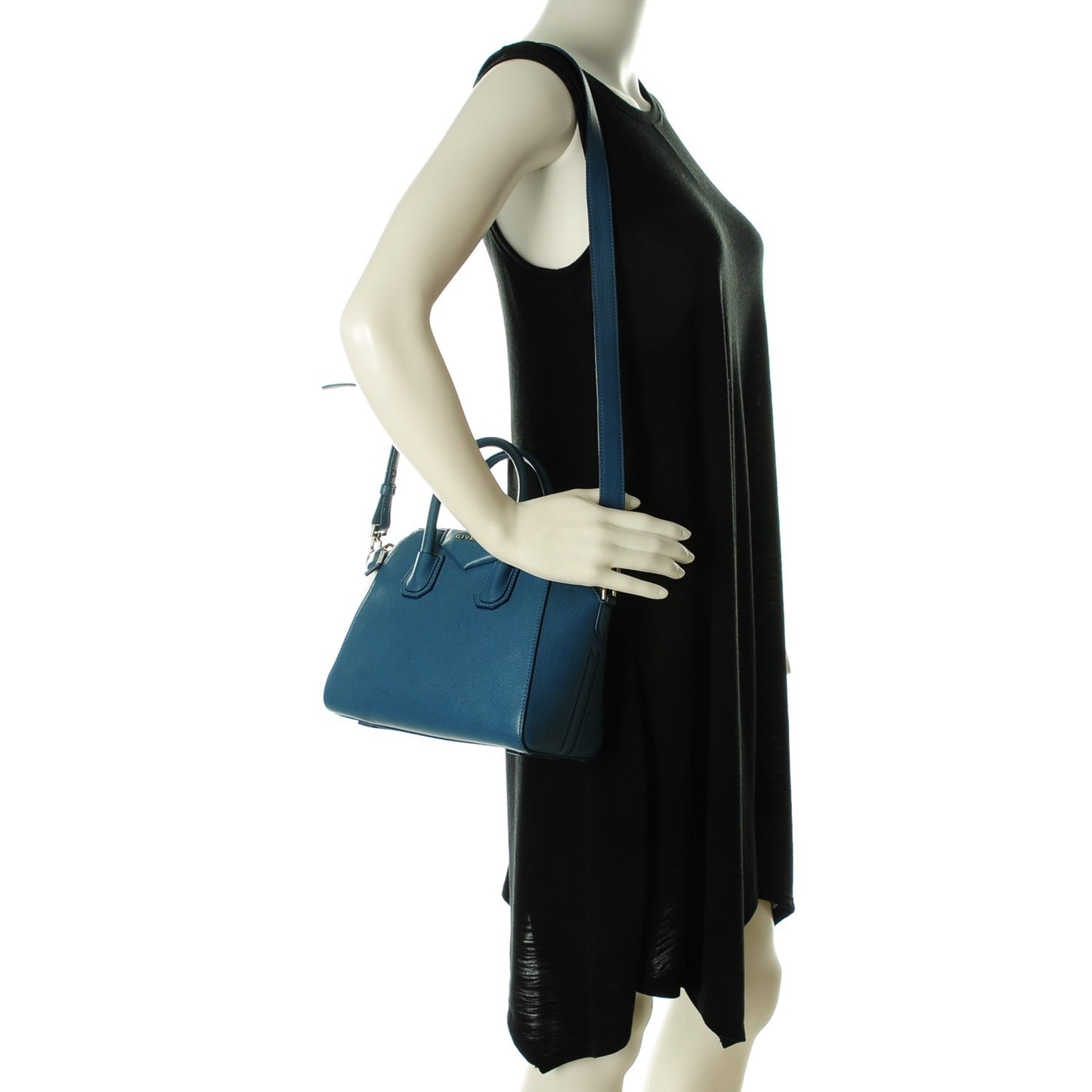 Sugar Goatskin Mini Antigona Mineral Blue