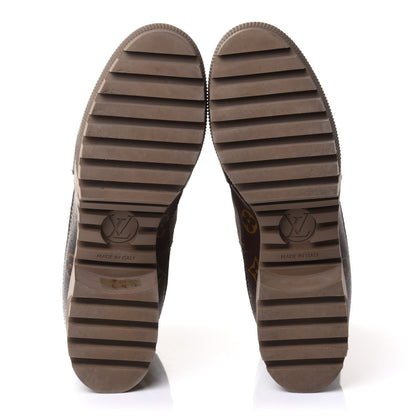 Louis Vuitton Suede Calfskin Monogram Laureate Platform Desert Boots 41 Taupe 5 of 10