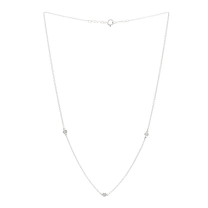 Tiffany Sterling Silver Diamond .09ctw Elsa Peretti Diamonds by the Yard Three Station Necklace 3 of 5