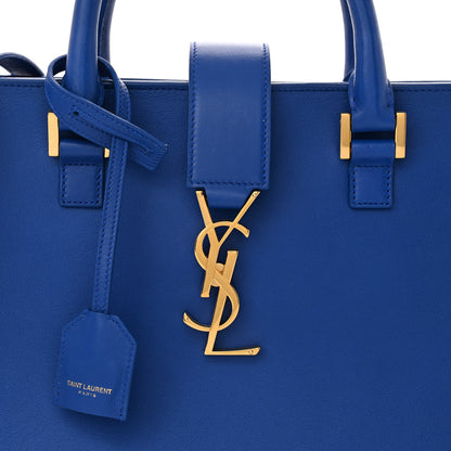 Saint Laurent Calfskin Small Monogram Cabas Blue Majorelle 8 of 12