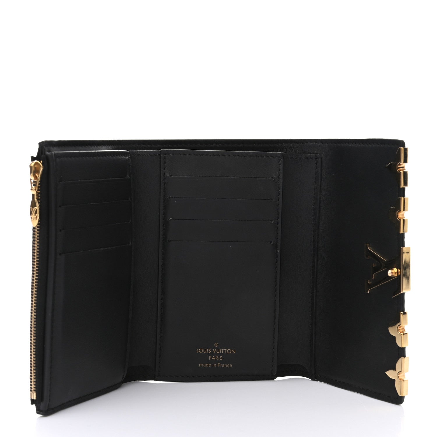 Louis Vuitton Taurillon Embellished Capucines Compact Wallet Black 5 of 7