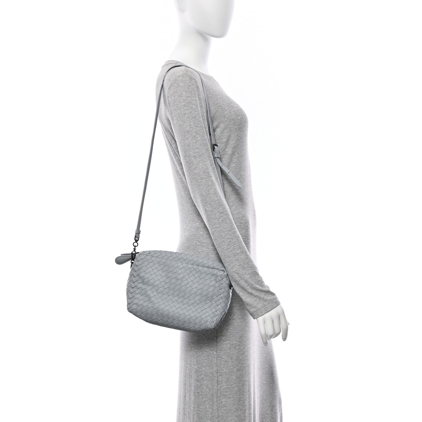 Nappa Intrecciato Small Camera Bag Teal Washed