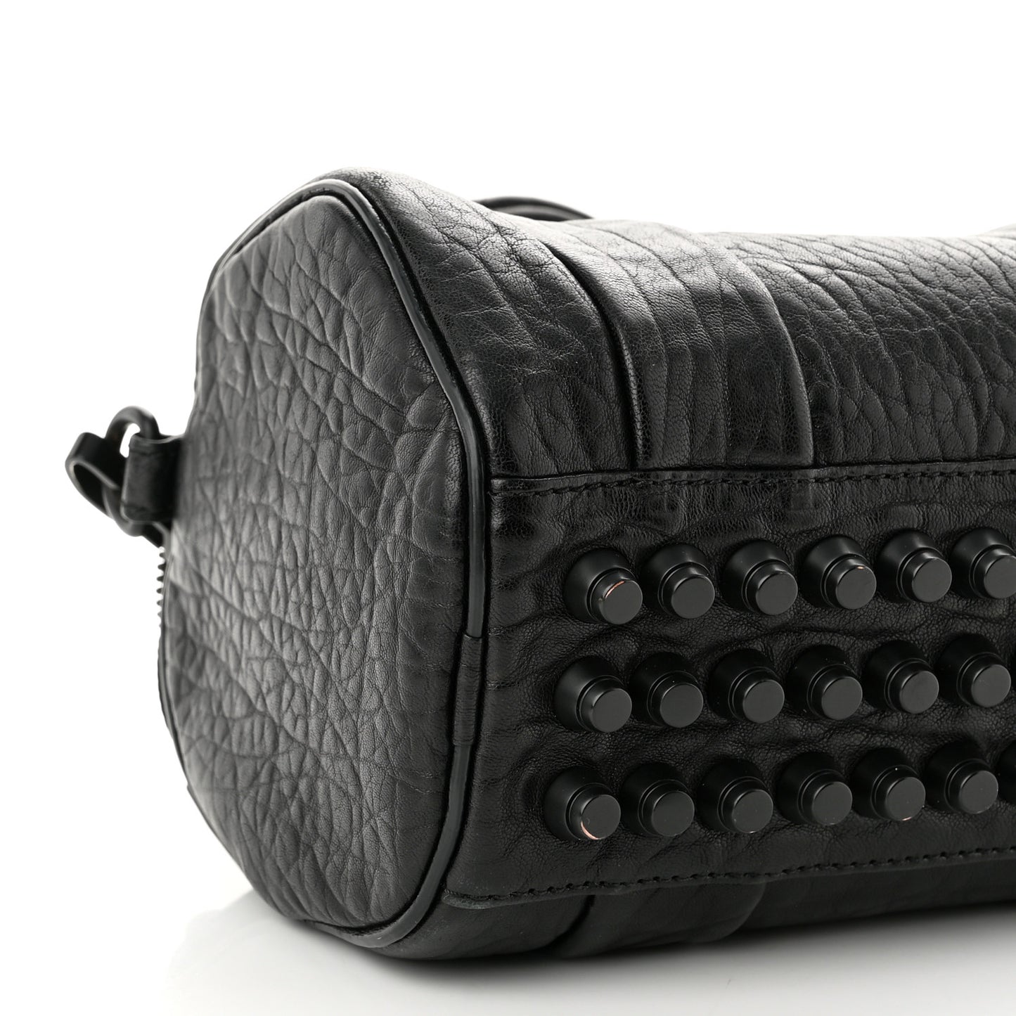 Pebbled Lambskin Mini Rockie Black Matte Black Hardware