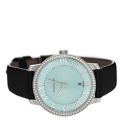 Tiffany Stainless Steel Satin Diamond Bezel 31mm Atlas 2-Hand Quartz Watch Tiffany Blue 2 of 5