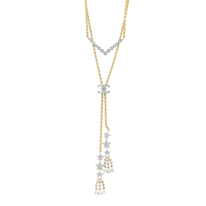 Chanel Crystal CC Star Necklace Gold 1 of 9