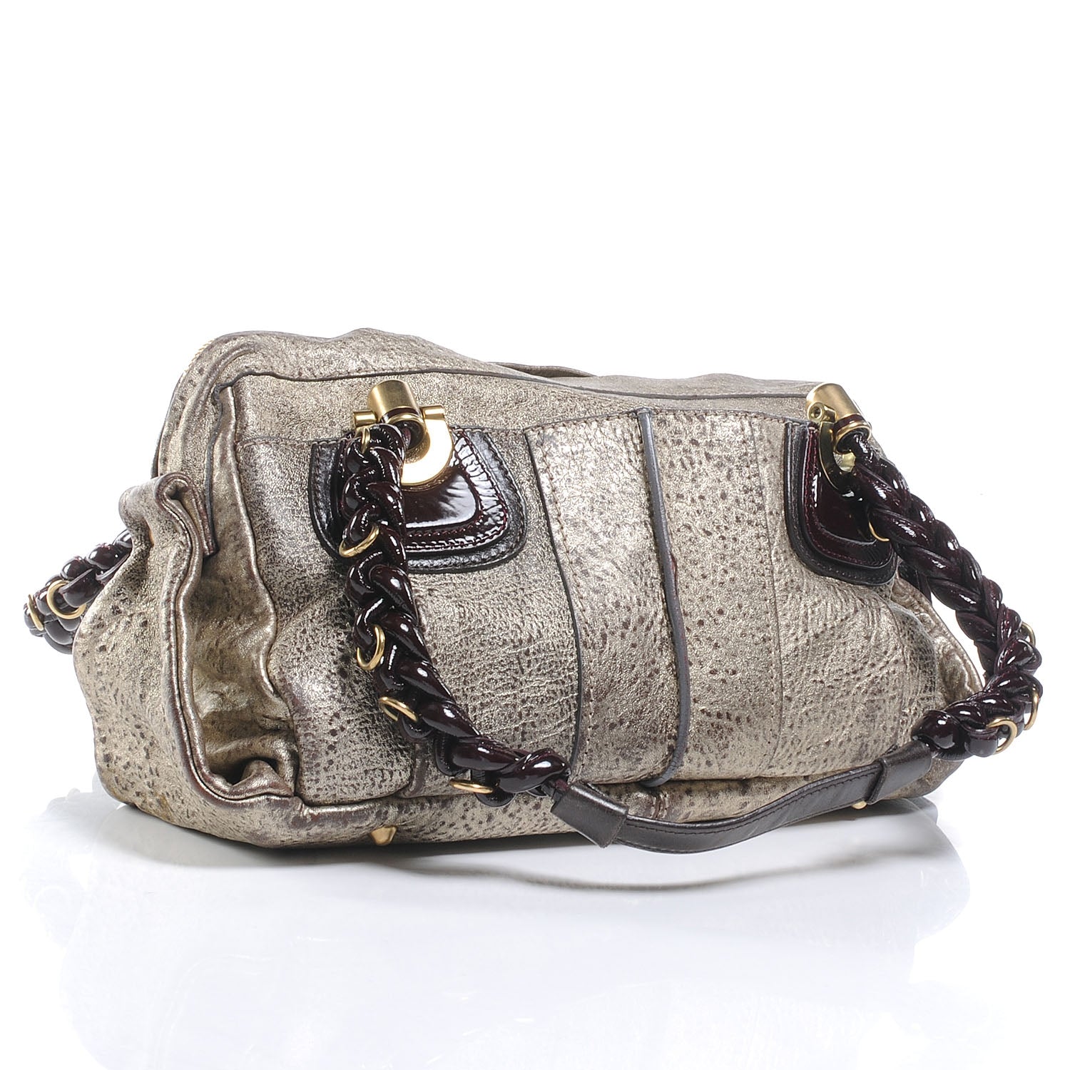 Chloe Leather Heloise Satchel Gold 3 of 8