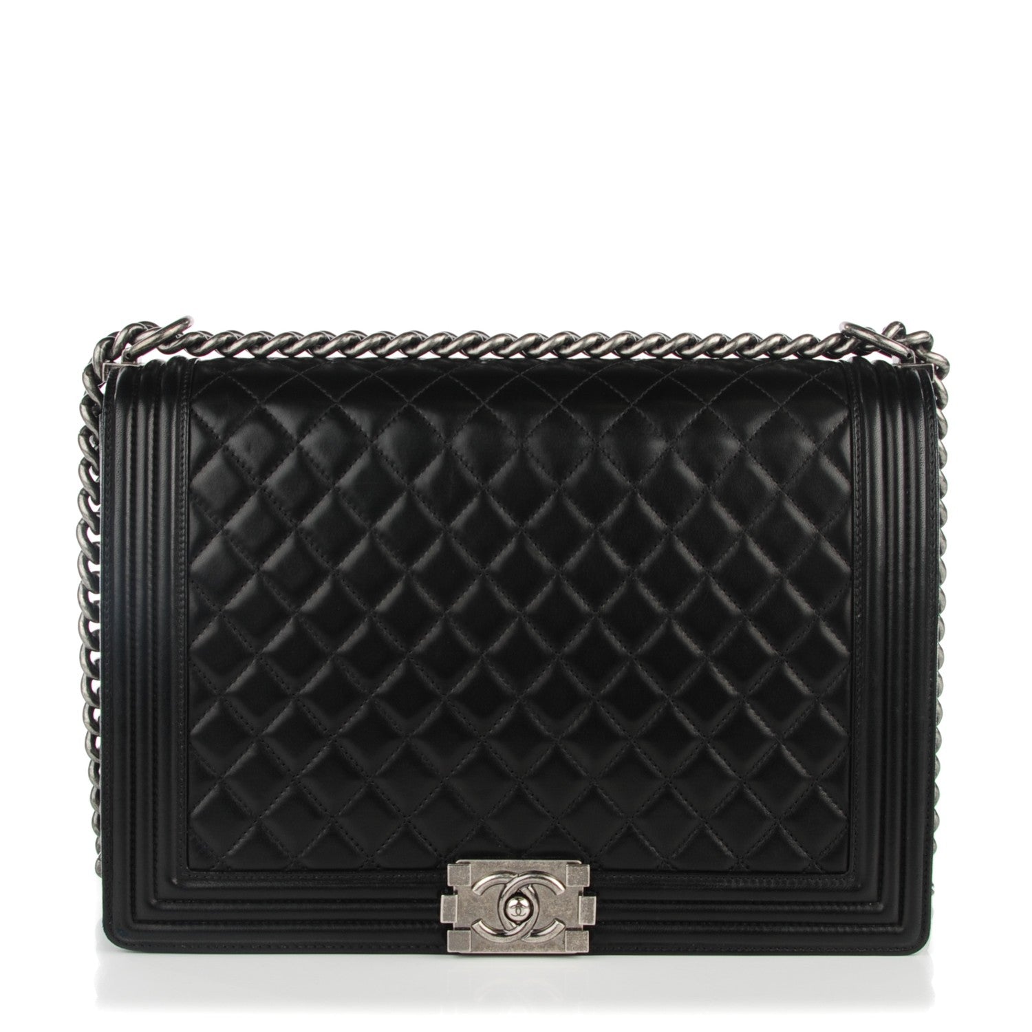 Chanel Lambskin Quilted Large Boy Flap Black 1 of 9