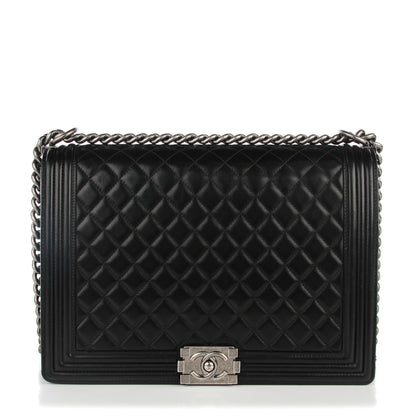 Chanel Lambskin Quilted Large Boy Flap Black 1 of 9