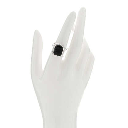Tiffany Sterling Silver Black Onyx Ziegfeld Daisy Ring 55 7.25 2 of 4