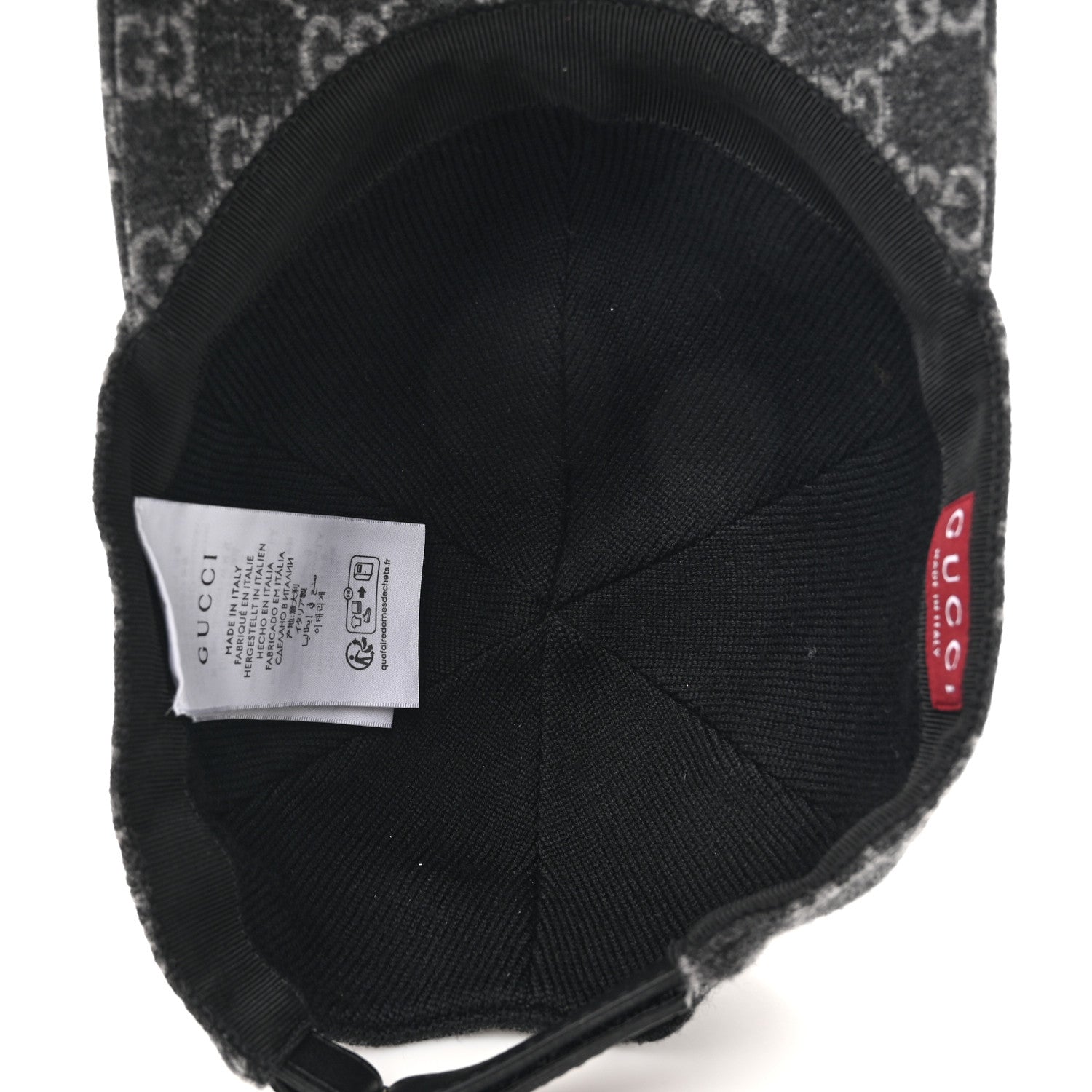 Gucci Covered Wool GG Monogram Baseball Hat L Grey Dark Grey 7 of 9