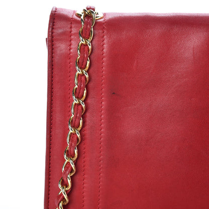 Chanel Lambskin CC Envelope Single Flap Red 13 of 15