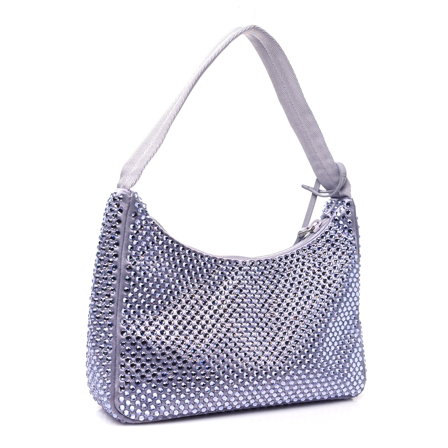 Prada Satin Crystal Mini Re-Edition 2000 Bag Glicine 3 of 10