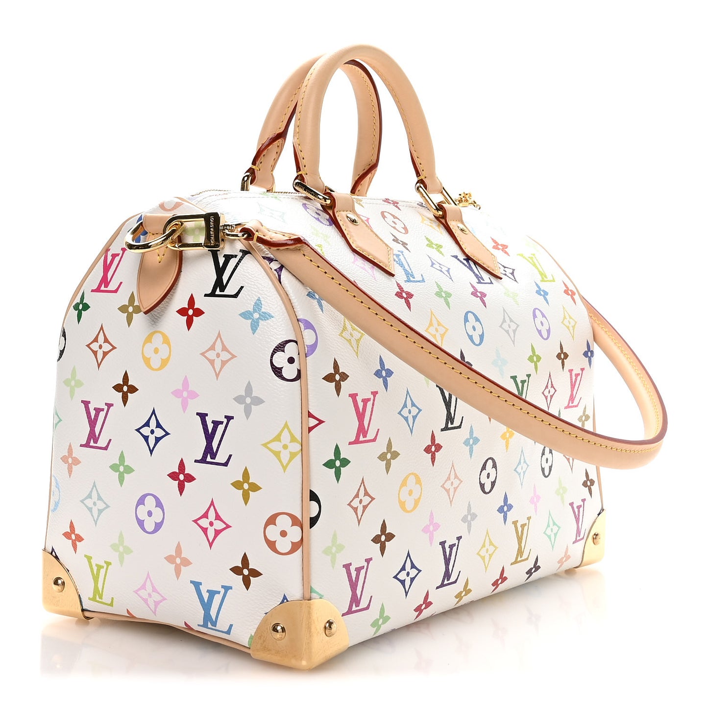 LV X TM Monogram Multicolor Speedy Soft 30 White